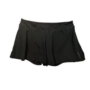 Brooks Womens Athletic Running Skirt With Built-In Shorts Sz XL Black Activewear